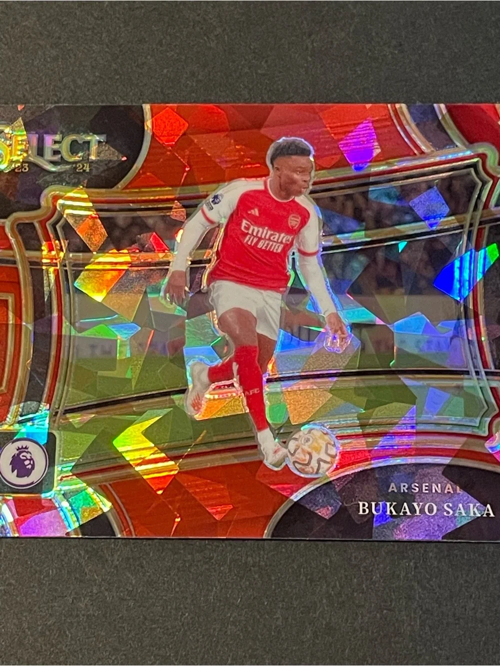 2023/24 Select PL Bukayo Saka Field Level Red Cracked Ice Prizm #202 Card